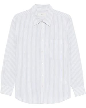 DUNST Striped-Pattern Chest-Pocket Shirt - White