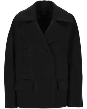 FEDERICA TOSI Notched-Lapels Flap-Pockets Coat - Black