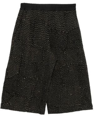 By Walid Re-Patch Cropped Trousers - Black
