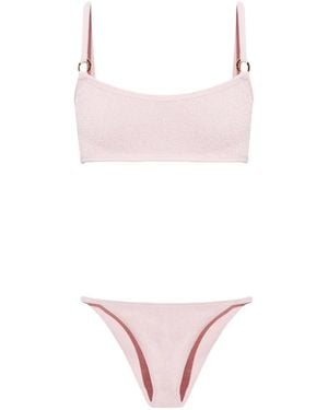 Hunza G Iris Crinkle-Effect Bikini - Pink