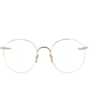 Pomellato Beaded-Arm Round-Frame Glasses - Natural
