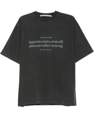 Alexander Wang Logo-Print Cotton T-Shirt - Black