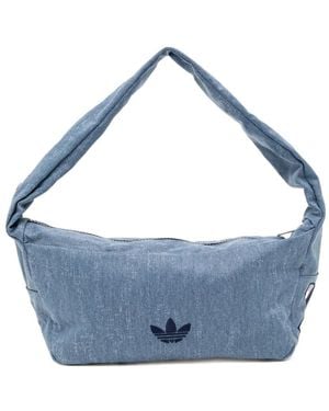 adidas Kleine Schultertasche Mit Logo-Print Und Verwaschenem Effekt - Blau