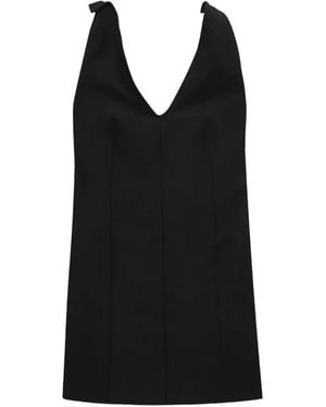 MSGM V-Neck Sleeveless Mini Dress - Black