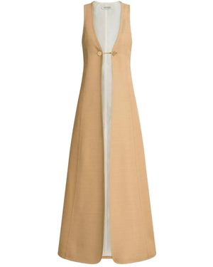 Alberta Ferretti Abrigo Con Cierre De Broche Frontal - Neutro