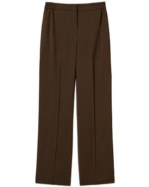 Twinset Straight Twill Pants With Pockets - Brown