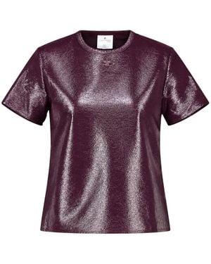Courreges Vinyl Logo-Patch T-Shirt - Purple