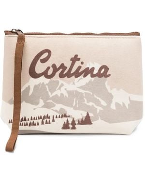 MC2 Saint Barth Cortina Graphic-Print Clutch Bag - Natural