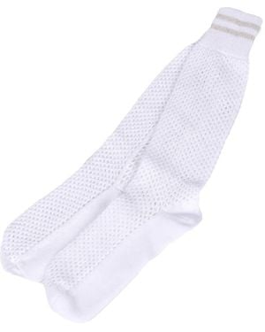 Brunello Cucinelli Open-Knit Socks - White