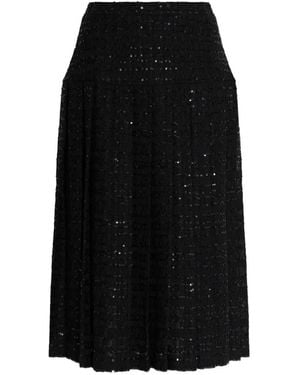 Alessandra Rich Sequin Slit Skirt - Black