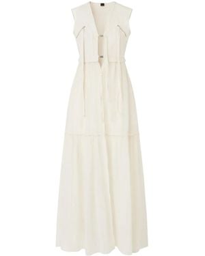 Pinko Andres Buckled Long Dress - White