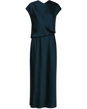Vince Drapiertes Maxikleid Mit Kurzen Ärmeln - Blau