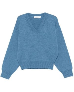 Rohe V-Neck Long-Sleeve Jumper - Blue