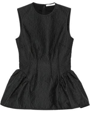 Cecilie Bahnsen Cbdaimi Peplum Texture Top - Black