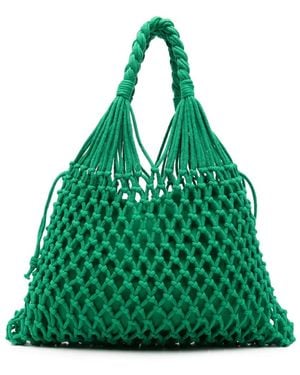 Frankie Shop Naia Macramé-Knit Tote Bag - Green