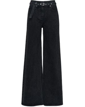 3.1 Phillip Lim Belted Wide Leg Jeans - Black