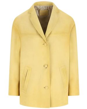 Prada Button Lambskin Jacket - Yellow