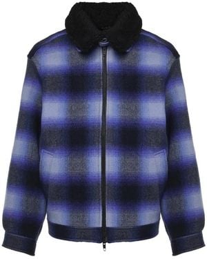 Balenciaga Flannel Bomber Jacket - Blue
