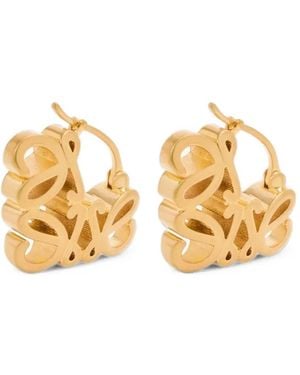 Loewe Anagram Bombé Hoop Earrings - Metallic