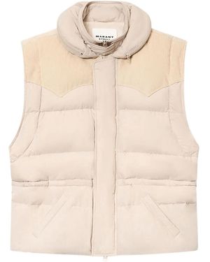 Isabel Marant Gilet Imbottito Olfa Con Dettaglio A Coste - Neutro