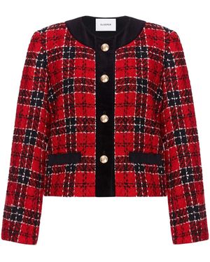 Sleeper Checked Manhattan Tweed Jacket - Red