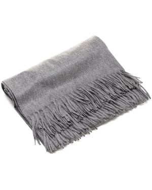 Al Duca d'Aosta Fringed Cashmere Scarf - Grey