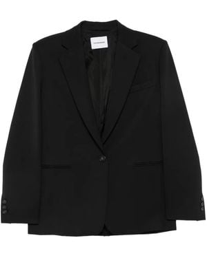ANDAMANE Single-Breasted Notched-Lapels Blazer - Black