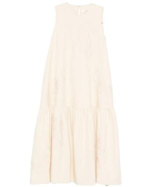 Psophia Floral Sleeveless Dress - White