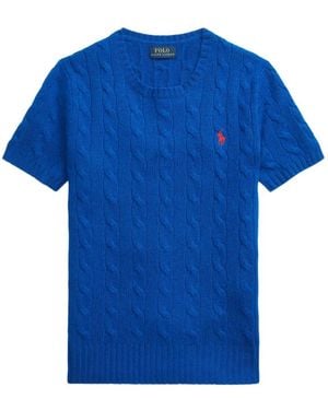 Polo Ralph Lauren T-Shirt À Manches Courtes En Maille Torsadée - Blue