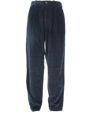 Moncler Pantalon En Velours Côtelé - Bleu