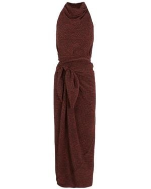 Cortana Corallo Printed Silk Dress - Purple