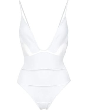 Amir Slama Deep V-Neck Swimsuit - White