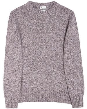 Doppiaa Marl-Knit Crew-Neck Jumper - Purple