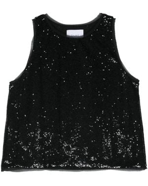 Nude Sequin-Embellished Blouse - Black