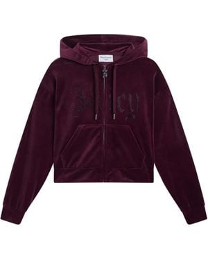 Juicy Couture Old Gothic Cropped Hoodie - Purple