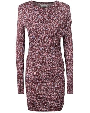 Isabel Marant Draped Floral Dress - Red