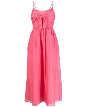 Bird & Knoll Bayou Silk Midi Dress - Pink