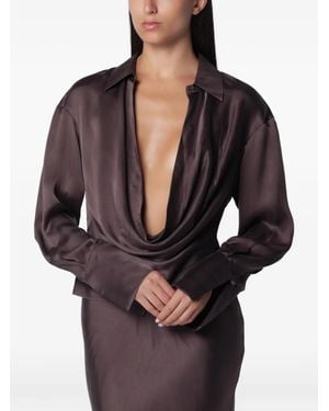ANDAMANE Blouse Lilia À Col V Plongeant - Noir