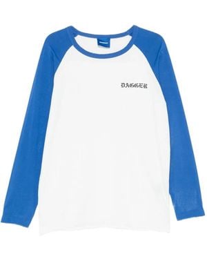 DAGGER Logo-Print Raglan-Sleeve T-Shirt - Blue