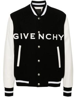 Givenchy Wool & Leather Big Varsity Jacket - Black