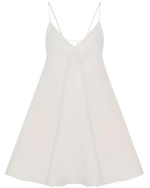 Another Tomorrow Vestido Corto Sun Acampanado - Blanco