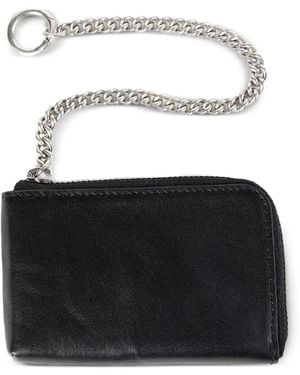 Ann Demeulemeester Tevje Chain Leather Wallet - Black