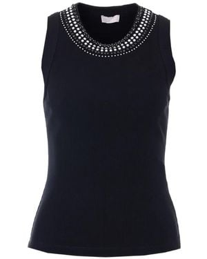 Liu Jo Studded Crewneck Top - Blue
