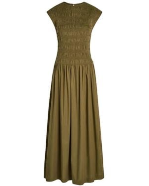 Faithfull the Brand Ale Shirred Midi Dress - Green