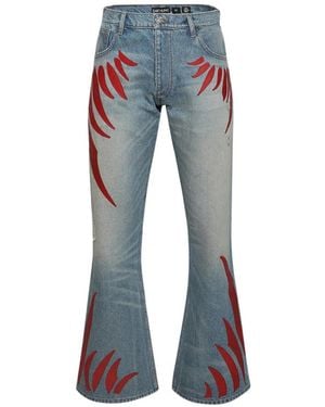 Earthling VIP Graphic-Desingbutton-Fastening Jeans - Blue