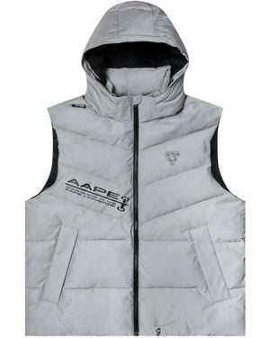 Aape By A Bathing Ape Moonface-Patch Down Vest - Gray