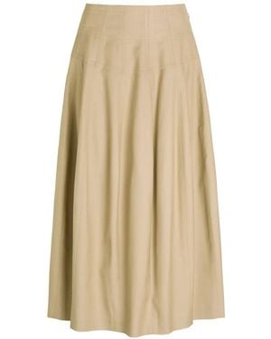 Heirlome Estafenia Paneled A-Line Midi Skirt - Natural