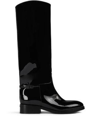 Le Silla Charlotte Patent Leather Buckle Boots - Black