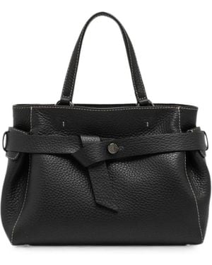 Gianni Chiarini Miranda Knotted Pebble-Effect Tote Bag - Black