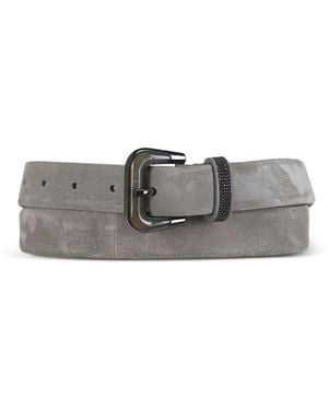 Brunello Cucinelli Suede Belt - Grey